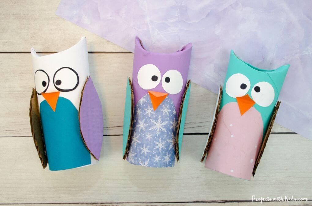 Adorable Toilet Paper Roll Owl Craft Activity