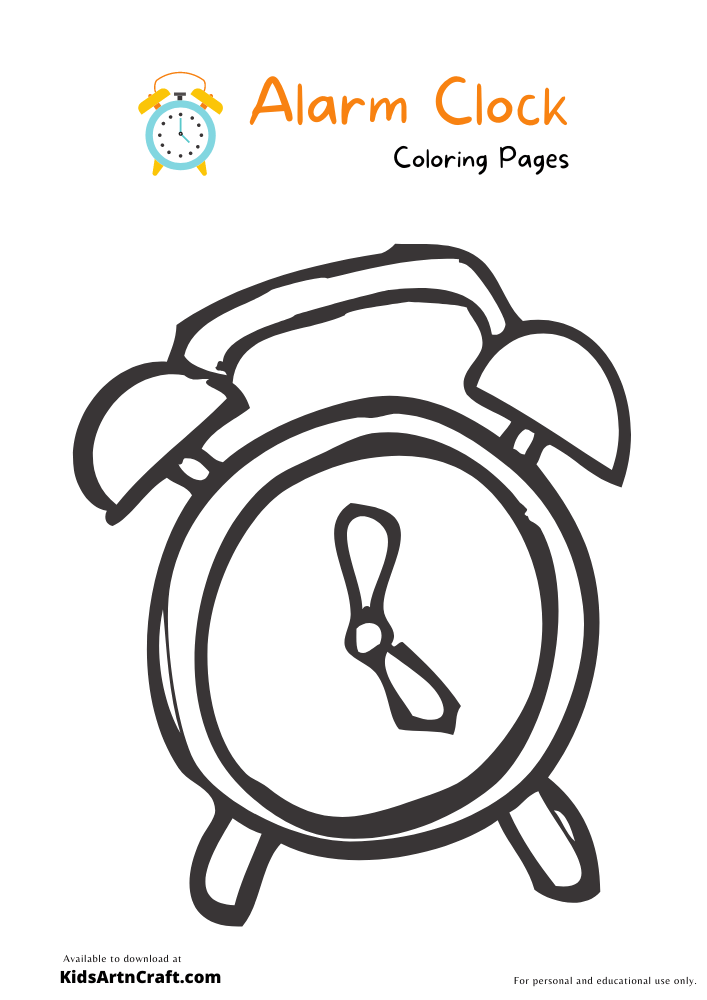 Alarm Clock Coloring Pages For Kids – Free Printables