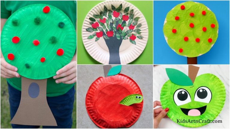 Apple Paper Plate Crafts for Kids - Kids Art & Craft