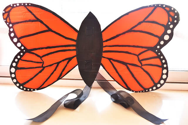 Attractive Monarch Butterfly Wings Costume Cardboard Craft For Kids