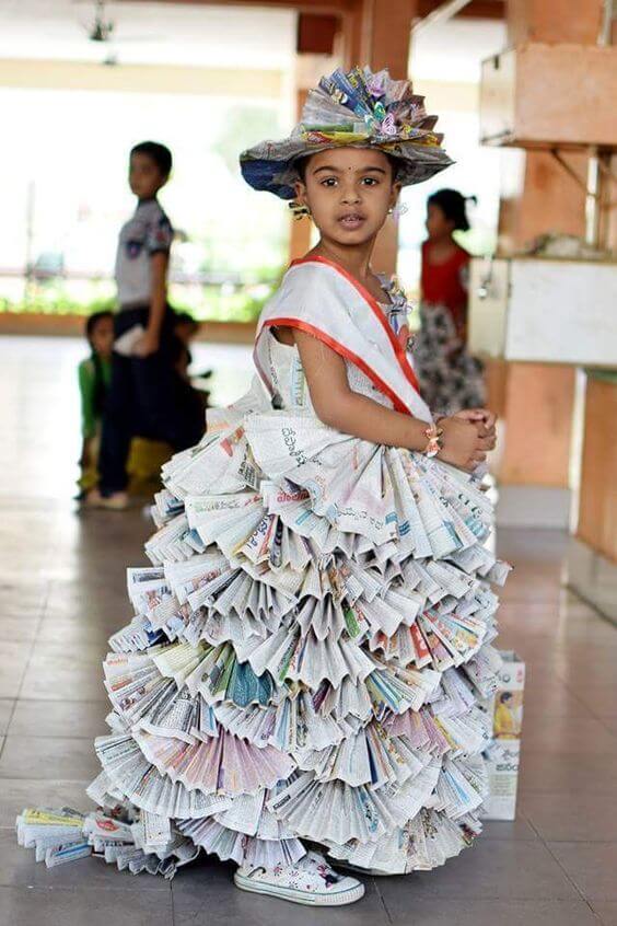 Awesome Newspaper Costume Craft Idea For Fancy Dress