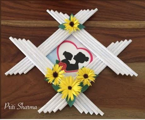Awesome Photo Frame Paper Craft With Flower