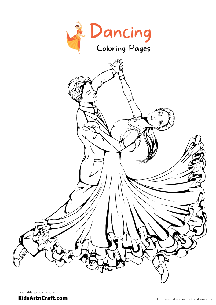 Bachata Dancing Coloring Pages For Kids – Free Printables