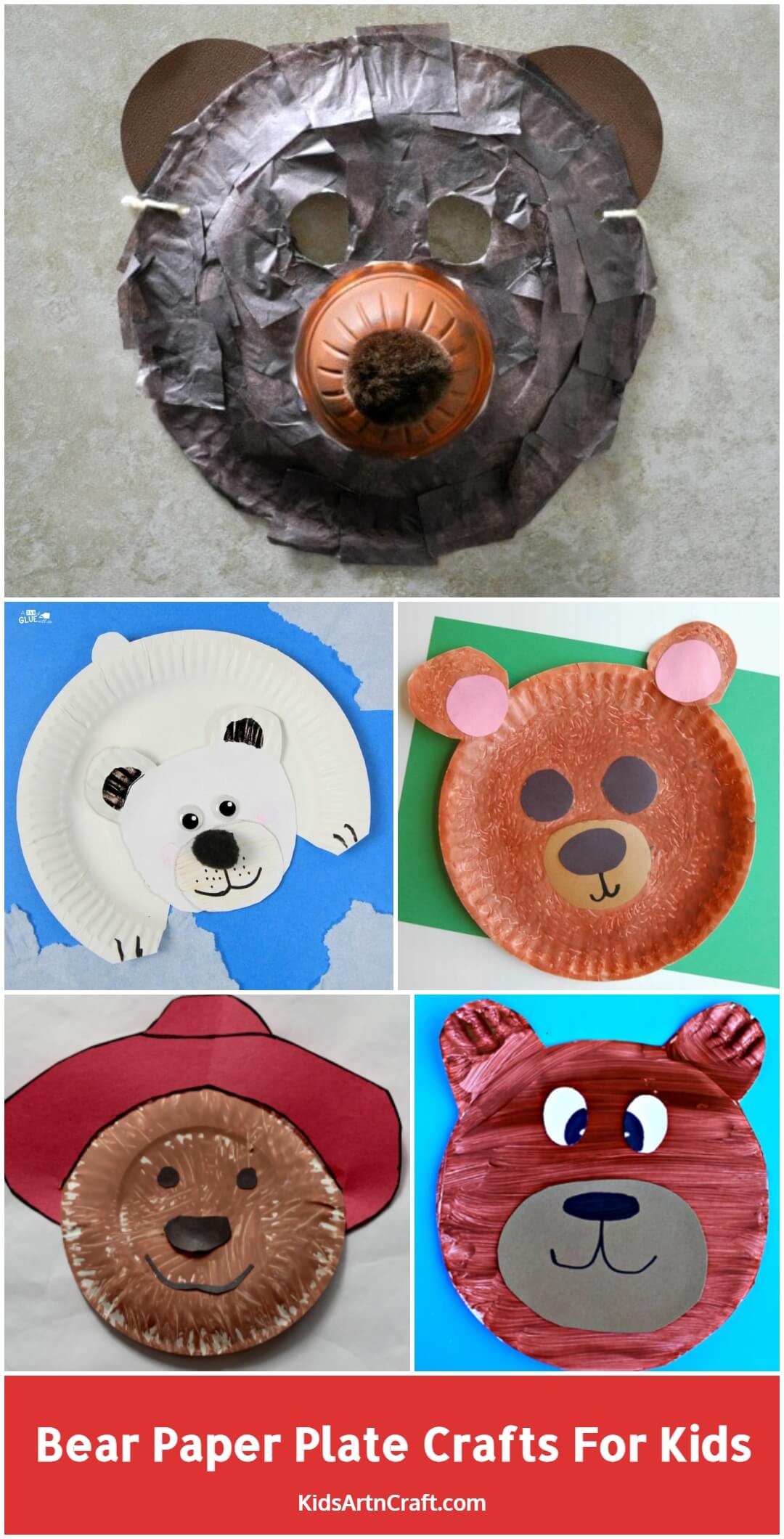 Bear Paper Plate Crafts for Kids