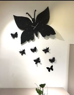 Beautiful Black Butterflies Wall Clock Craft With Cardboard For Kids