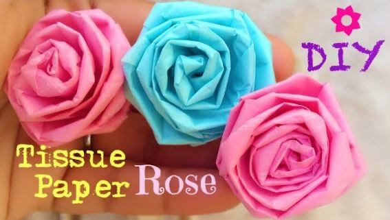 Beautiful Origami Rose Craft Ideas Using Tissue Paper