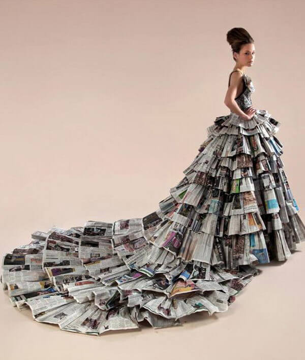 Beautiful Princesses Costume Dress Craft Idea With Newspaper
