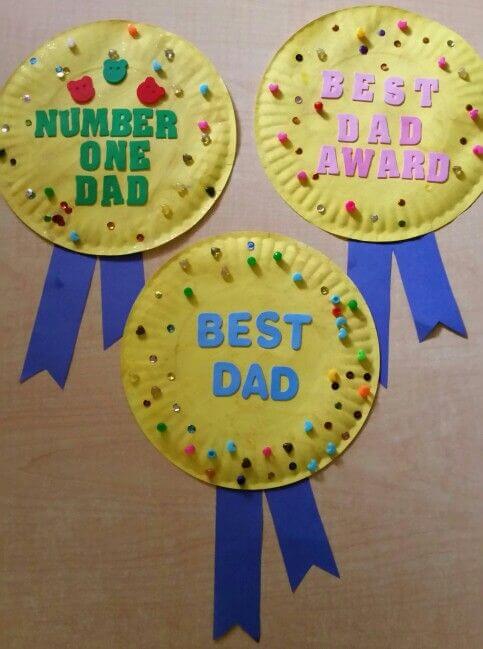 Best Dad Award Craft Using Paper Plate For Kids