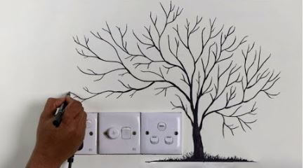 Best Wall Art Tree Drawing Ideas At Home