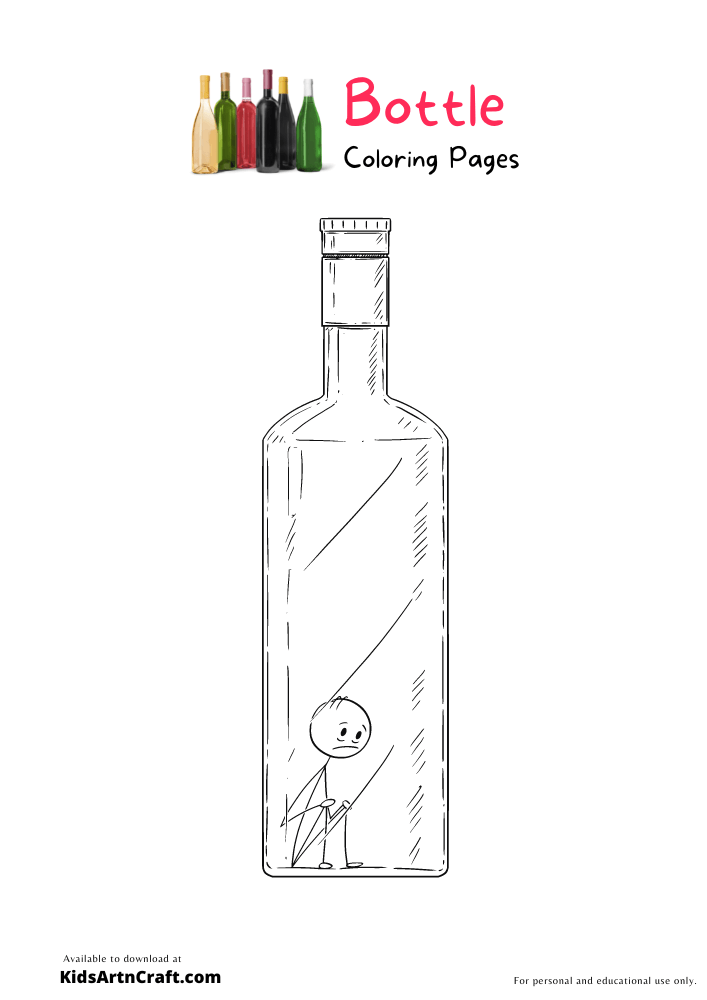 Bottle Coloring Pages For Kids-Free Printable