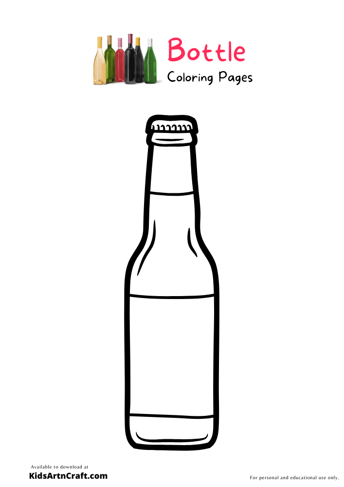 Bottle Coloring Pages For Kids-Free Printable