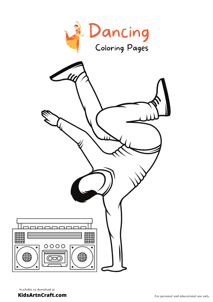 Break Dancing Coloring Pages For Kids – Free Printables