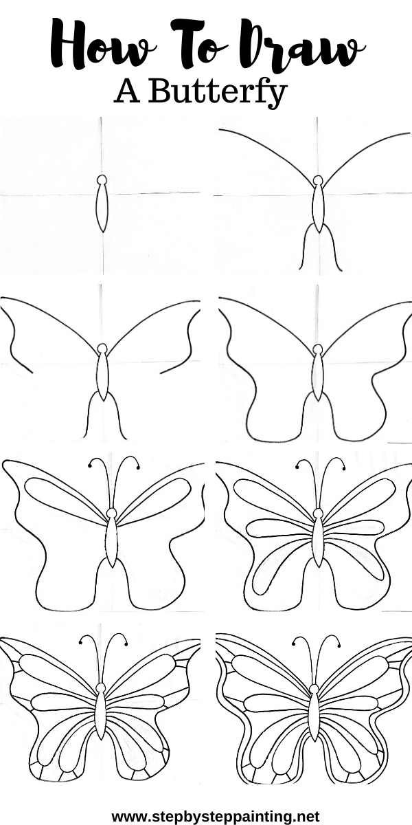 Easy Butterfly Drawing Step By Step Ideas For Kids