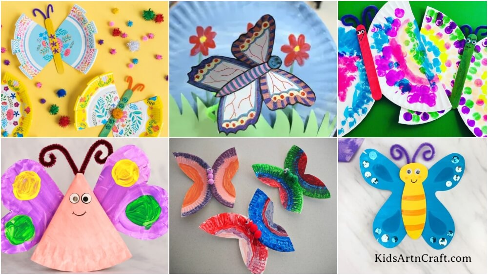 Butterfly Paper Plate Crafts for Kids - Kids Art & Craft