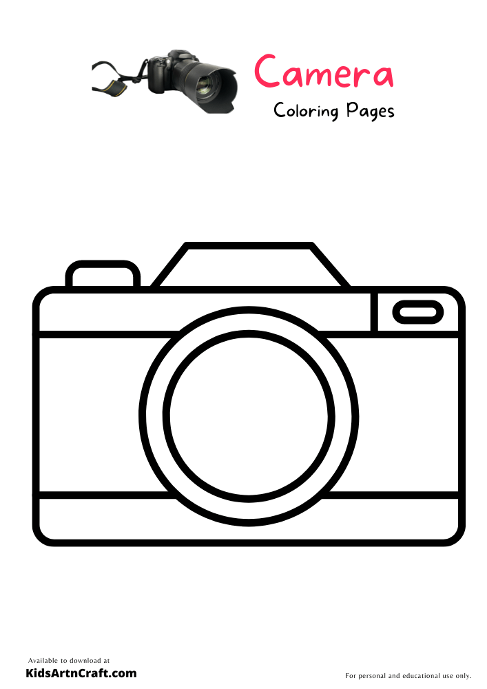 Camera Coloring Pages For Kids-Free Printable