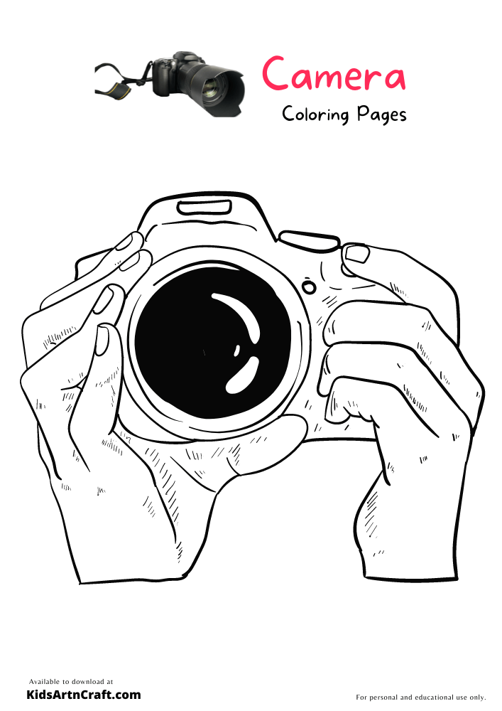 Camera Coloring Pages For Kids-Free Printable