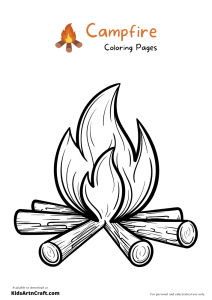 Campfire Coloring Pages For Kids – Free Printables - Kids Art &amp; Craft