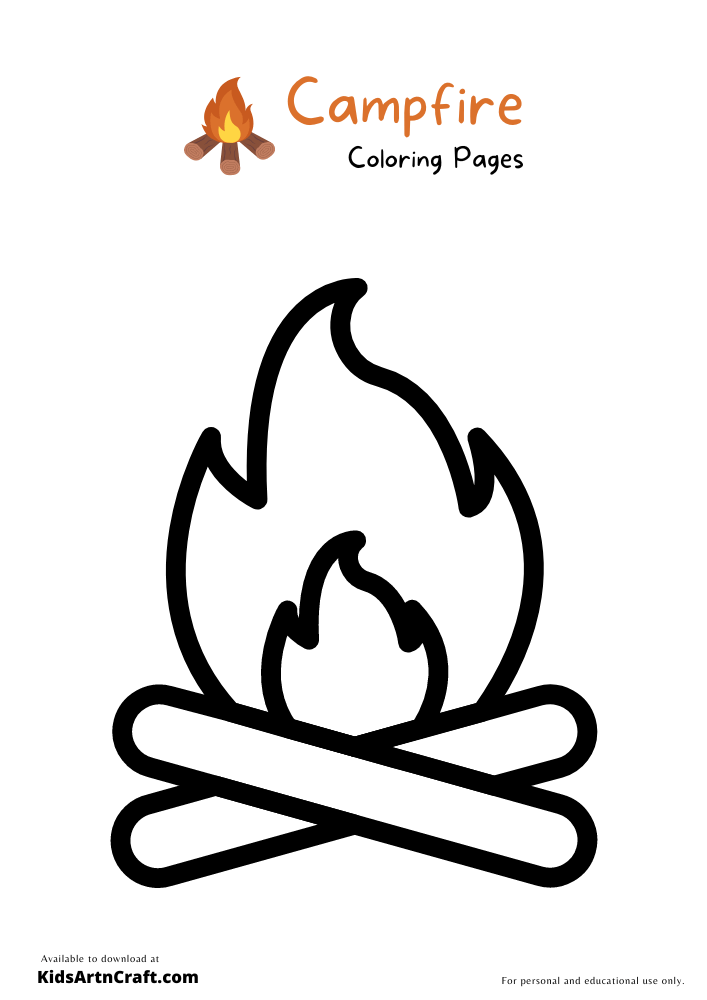 Campfire Coloring Pages For Kids – Free Printables