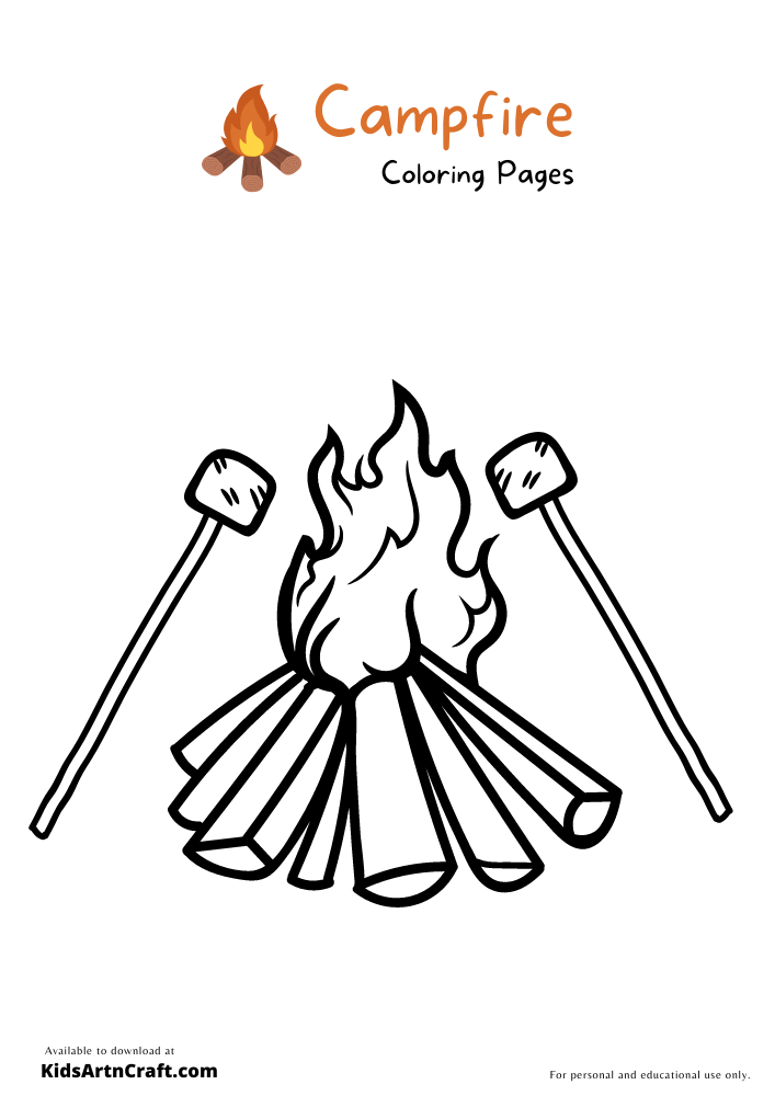 Campfire Coloring Pages For Kids – Free Printables