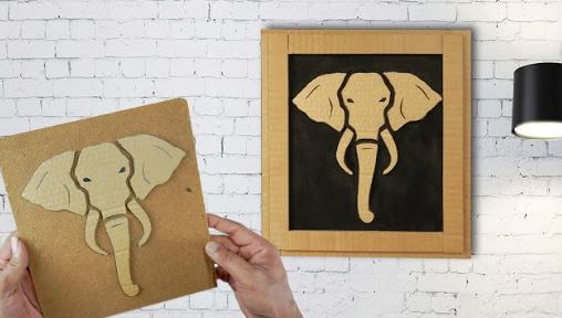 Cardboard Elephant Wall Hanging Craft For Decor
