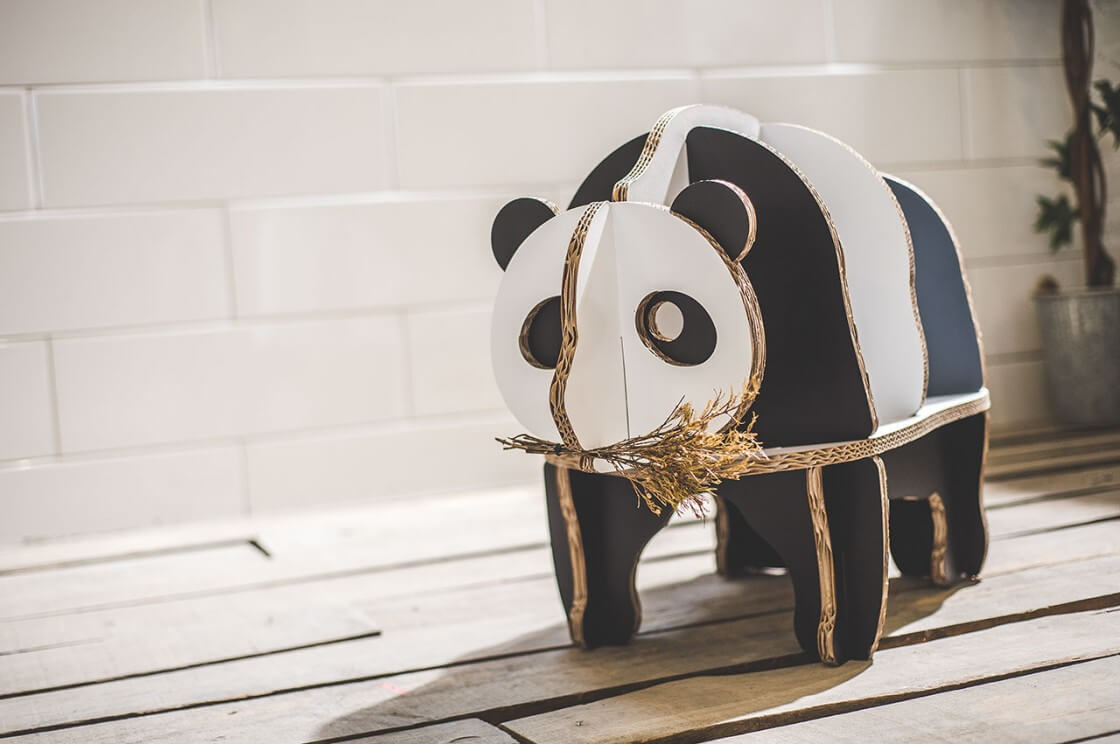 Cardboard Panda Craft Idea For Kids