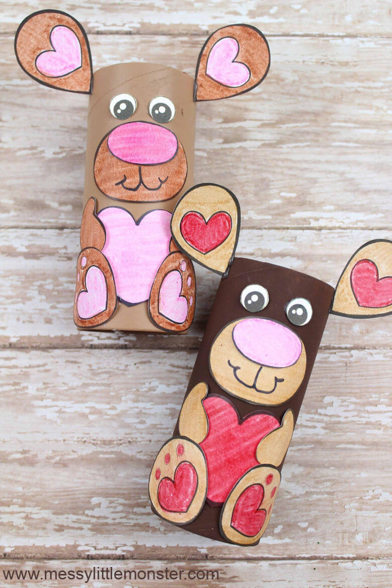 Cardboard Tube Bear Craft With Printable Template For Kids