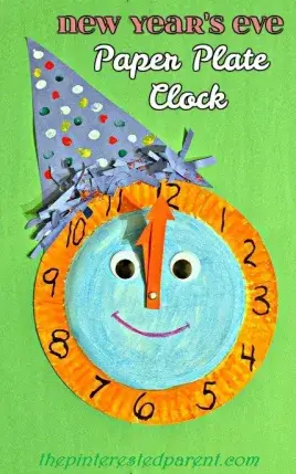 New Year Celebration Clock Activity With Paper Plate For Kids