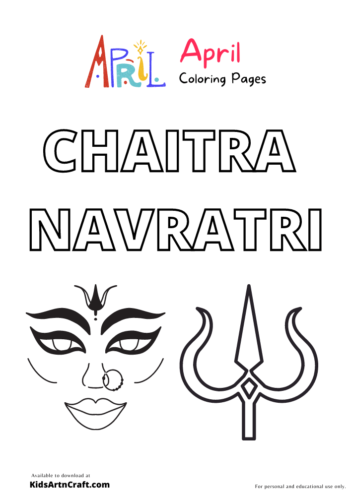 Chaitra Navratri Coloring Pages For Kids– Free Printables
