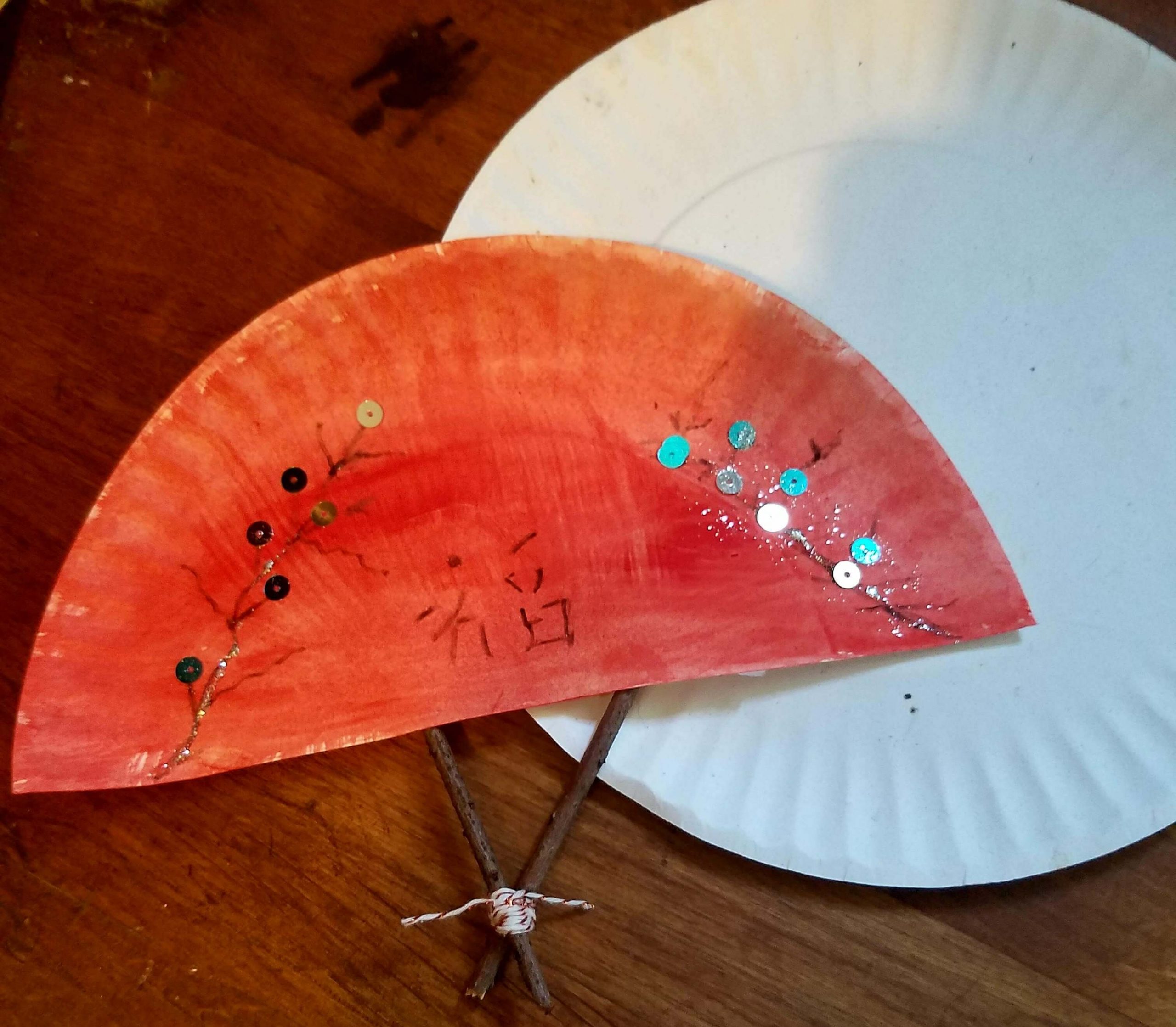 Chinese New Year Paper Plate Fan Craft For Preschoolers