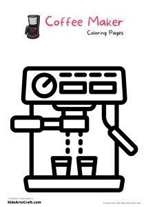 Coffee Maker Coloring Pages For Kids-Free Printable - Kids Art &amp; Craft