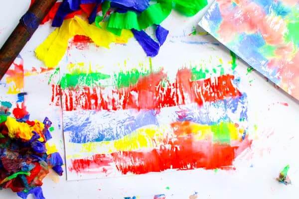 Colorful Bleeding Crepe Paper Art Project Step By Step