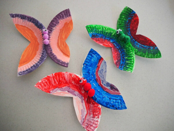 Colorful Butterflies Paper Plate Craft For Kids