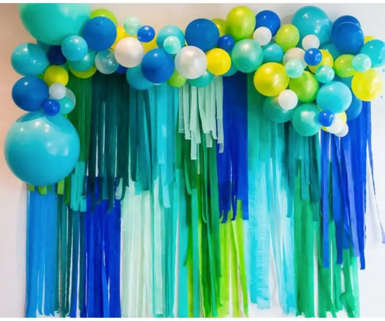 Colorful Hanging Crepe Paper Party Balloon Decoration Craft Idea