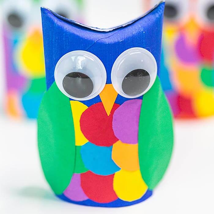 Colorful Owl Craft Activity With Toilet Paper Roll For Kids