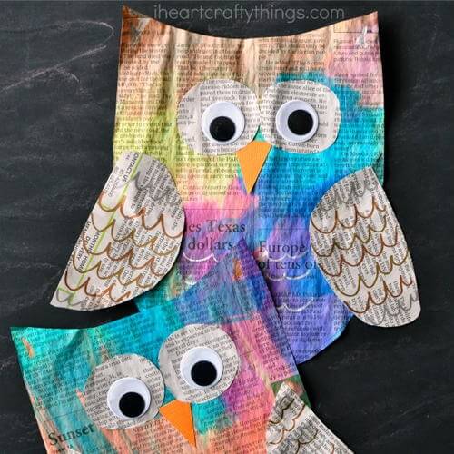 Colorful Owl Animal Craft Idea For Kindergartners
