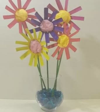 Colorful Toilet Paper Roll Flower Craft Idea