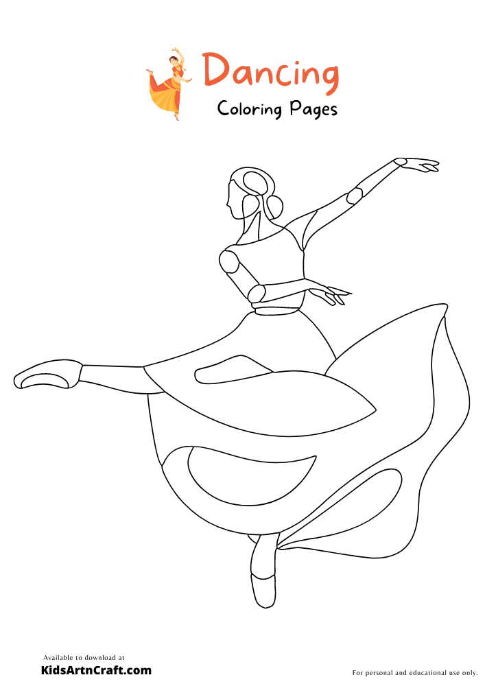 Contemporary Dancing Coloring Pages For Kids – Free Printables