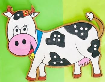 Cow Number Game Cardboard Craft Activity For Kindergarten