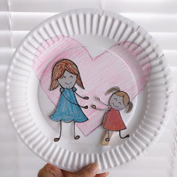 Creative Mother-Child Love Craft With Paper Plate For Kids