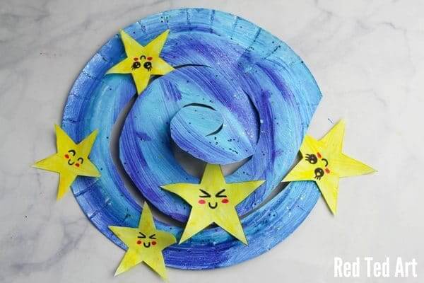 Space day Stars Twirler Craft With Paper Plate For Kids
