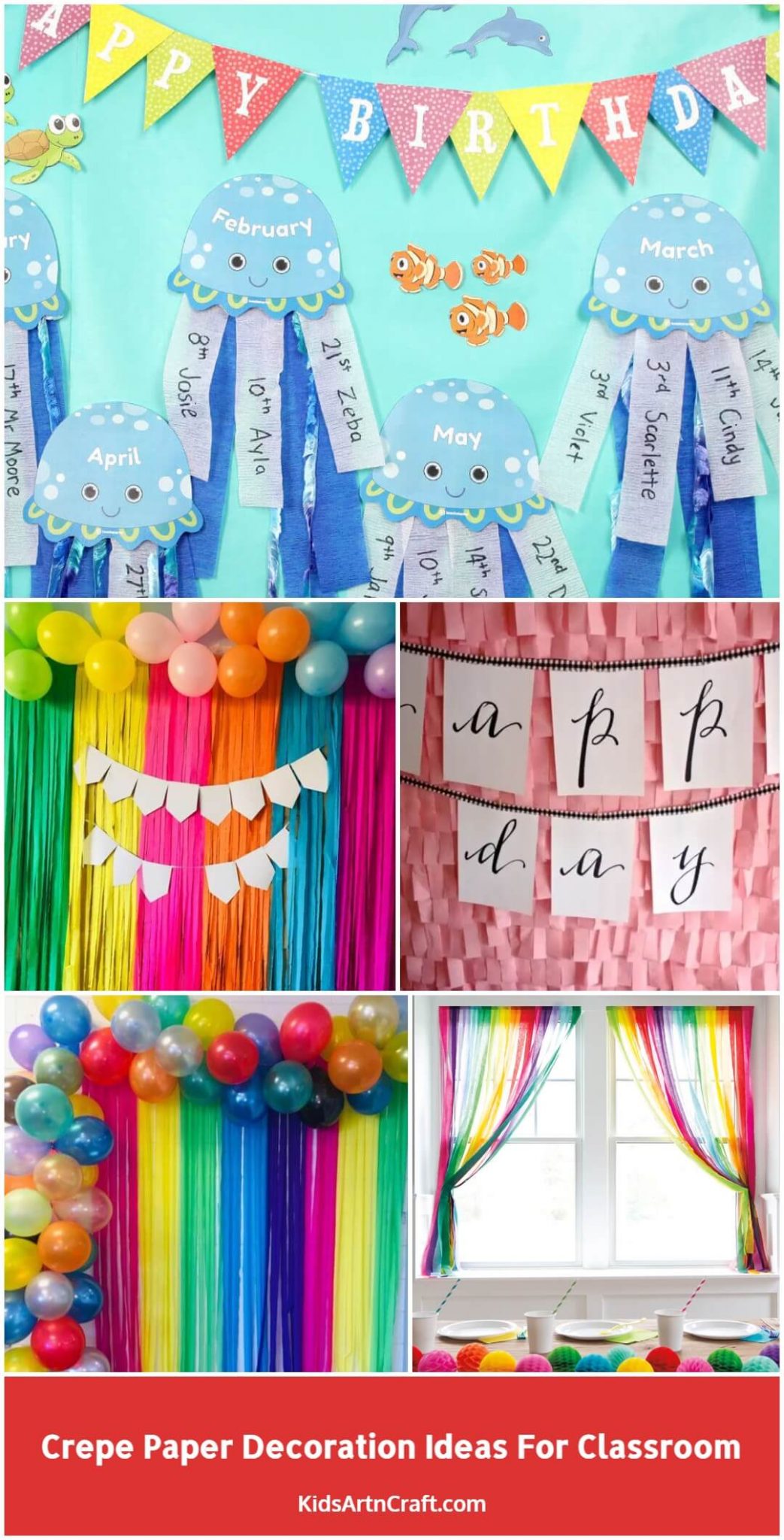 Crepe Paper Decoration Ideas for Classroom Kids Art & Craft