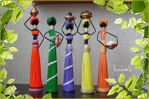 Cute African Doll Craft Using Newspaper Tubes