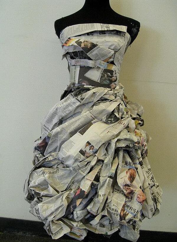 Cute Costume Dress Design Idea With Newspaper