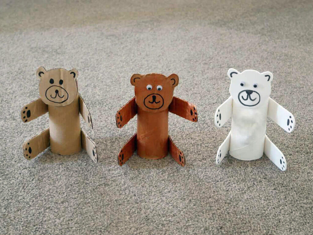 Cute Little DIY Bears Craft using Cardboard For Kids