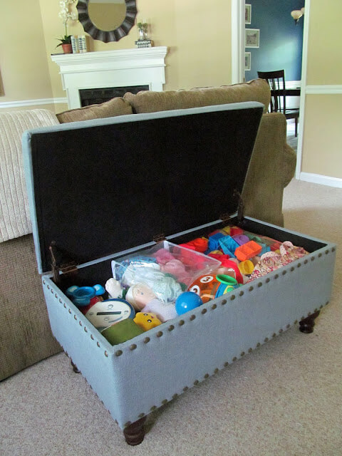 Cute Ottoman Toy Storage Craft For Small Living Room