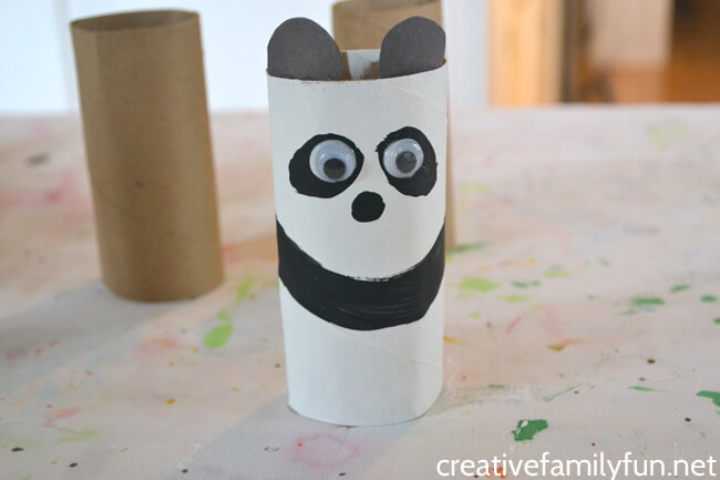 Cute Panda Craft With Cardboard Tube For Kids
