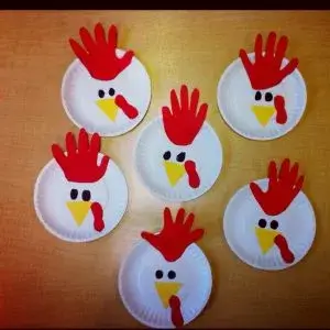 Cute Poultry Day Paper Plate Rooster With Handprints For Toddlers