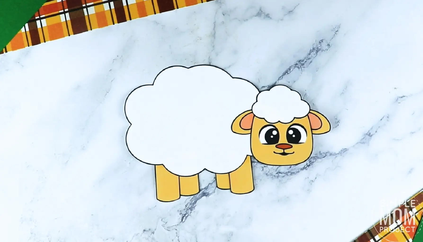 Cute Sheep Cardboard Craft Template