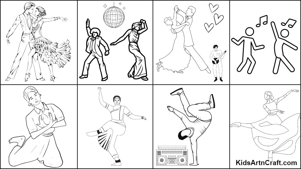 Boy And Girl Dancing Funk Dance Black Line Pencil Drawing Vector, Stock  Vector, Vector And Low Budget Royalty Free Image. Pic. ESY-059226787 |  agefotostock
