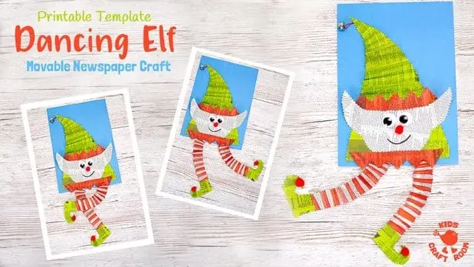 Dancing Newspaper Elf Craft With Printable Template